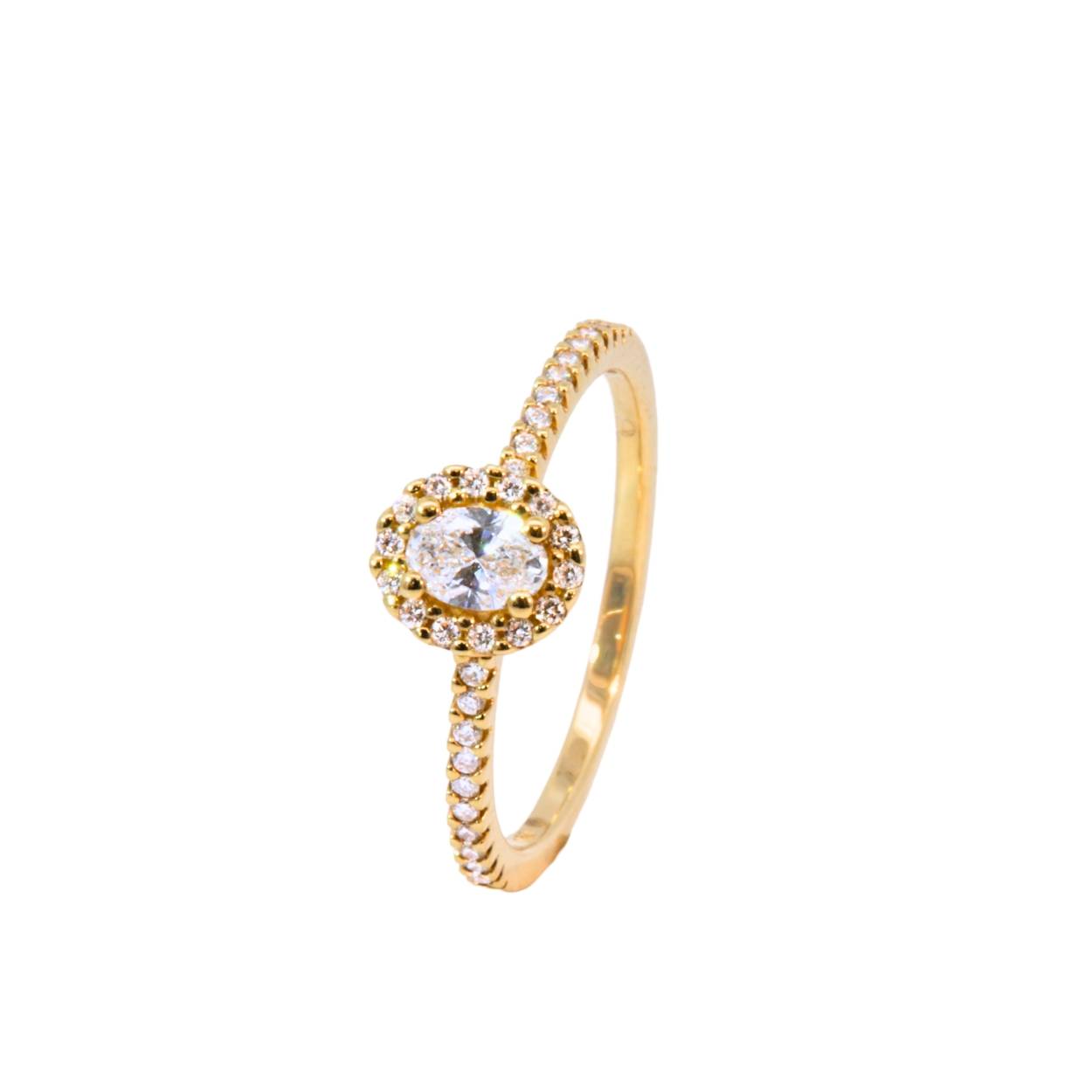 Geelgouden ring met briljant 0.42ct
