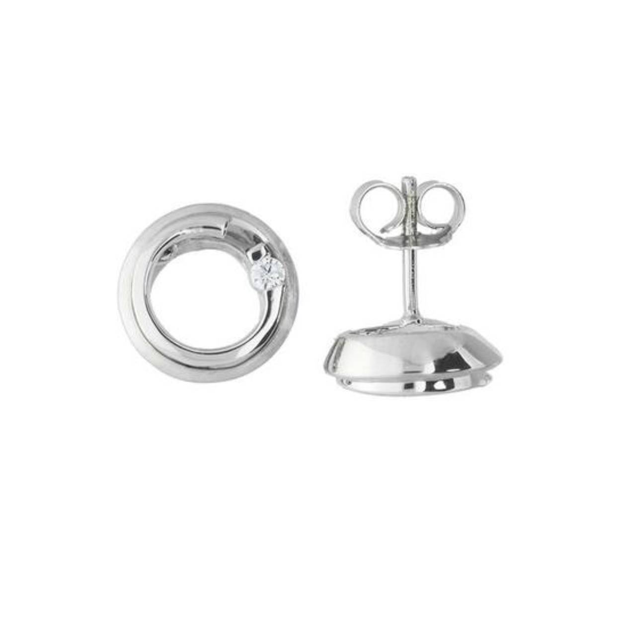 Gerhodineerd zilveren oorstekers met zirkonia