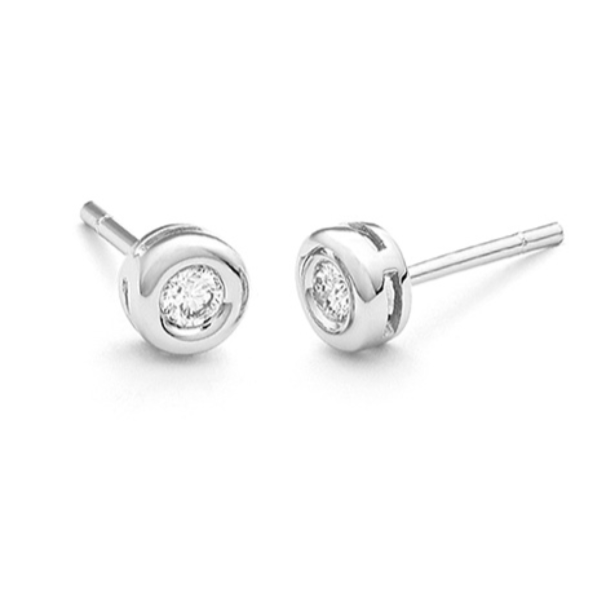 Witgouden oorsteker briljant 0.10CT H/SI
