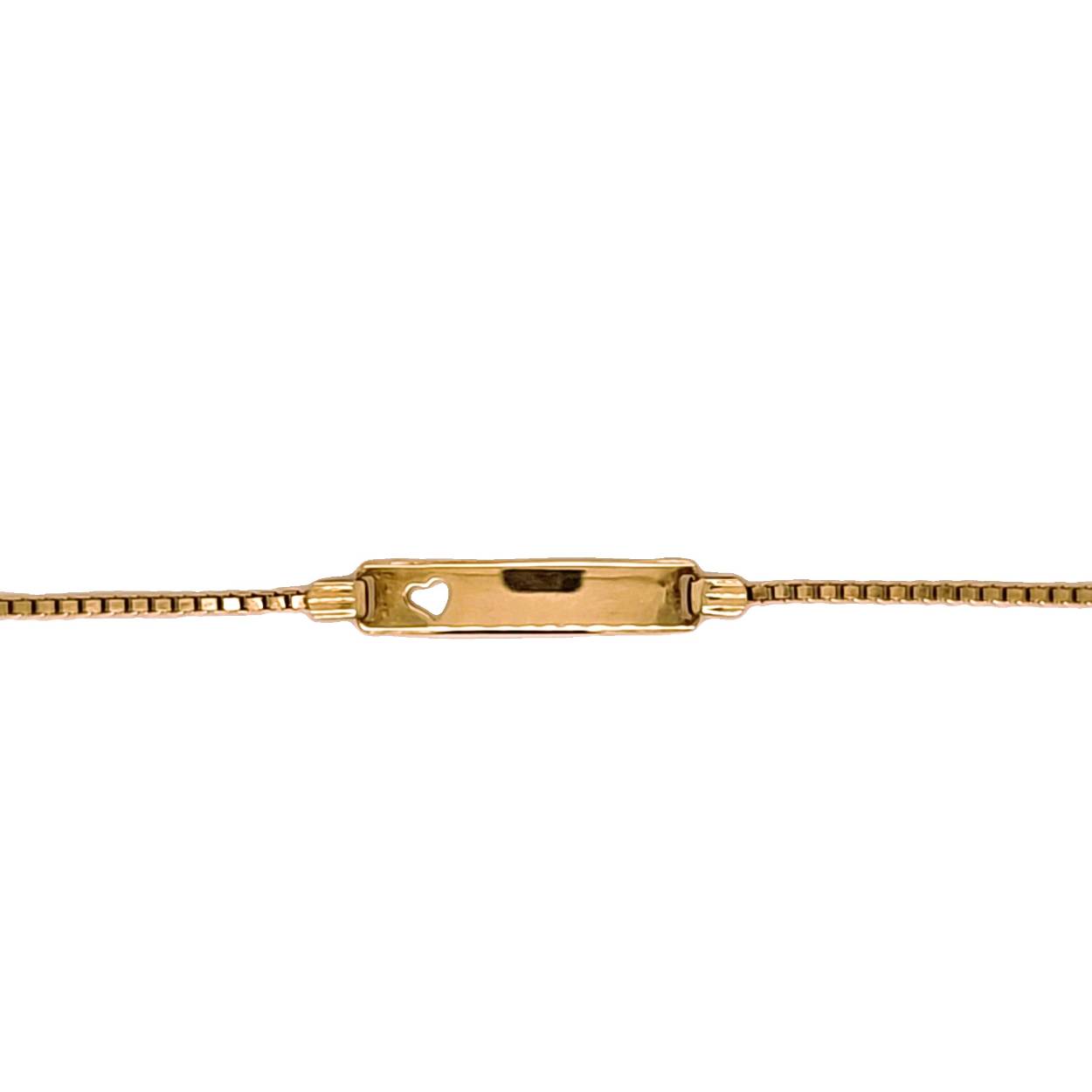 geelgouden baby plaatarmband met hart