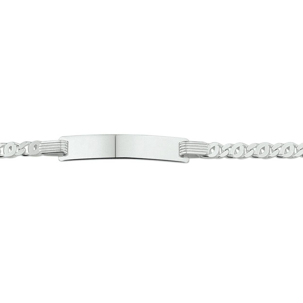Zilveren graveerarmband valkenoog plaat 5,0 mm
De graveerplaat heeft een dikte van 0.8mm.
De lengte van de band is 16-18cm