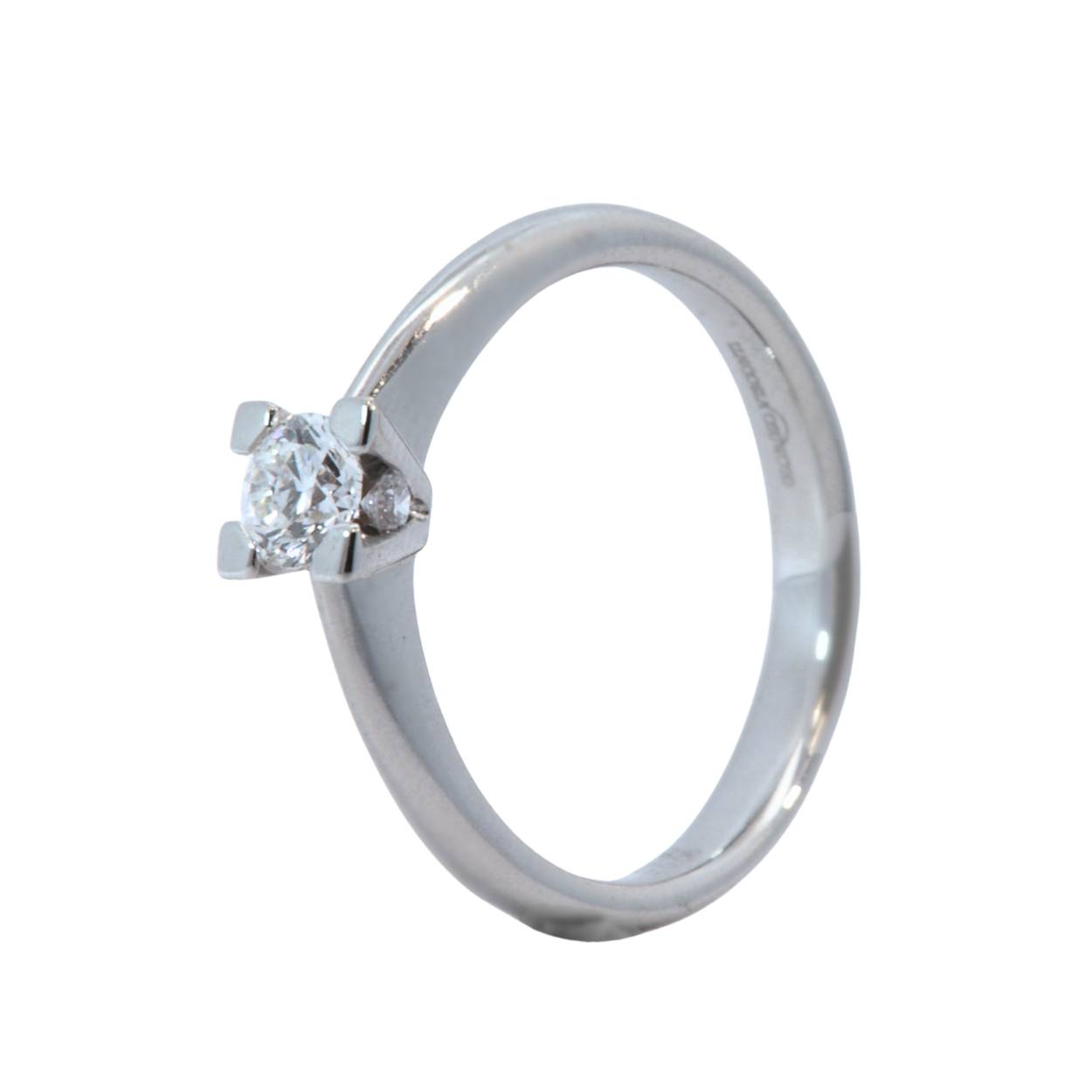 Giorgio Visconti ring in 18kt witgoud met briljant 3.2gr GVS 0.06ct & 0.30ct