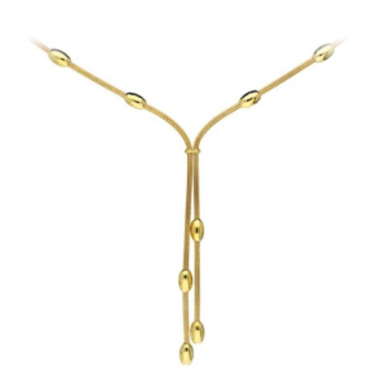 Zilveren Y-collier Calzaschakel 43cm Goldplated