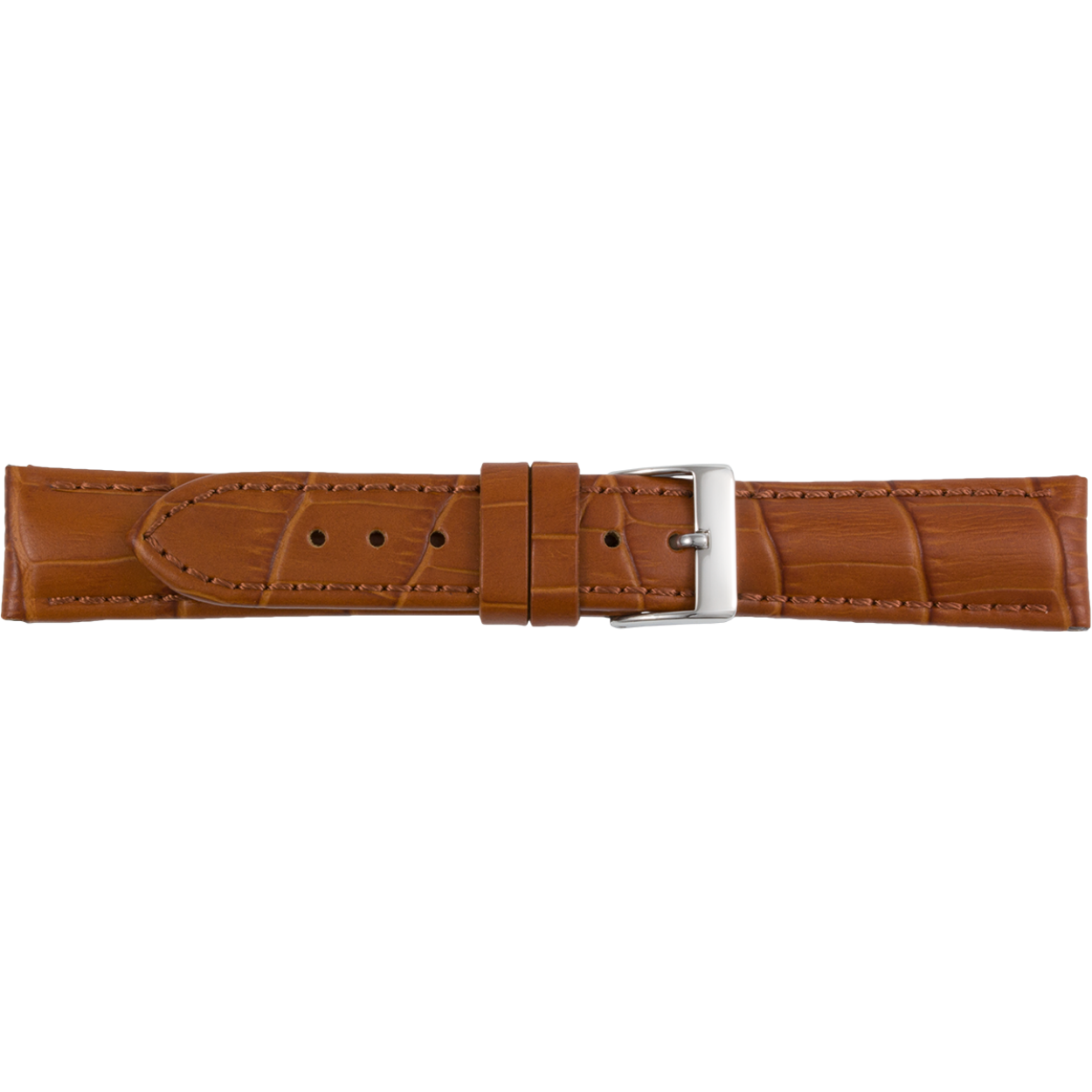 Horlogeband licht bruin met krokoprint. 