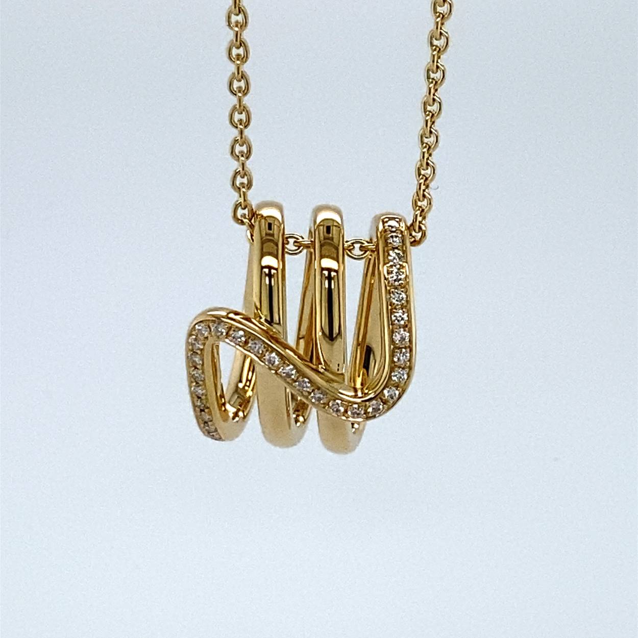 geelgouden hanger met briljant 0.20 W/si