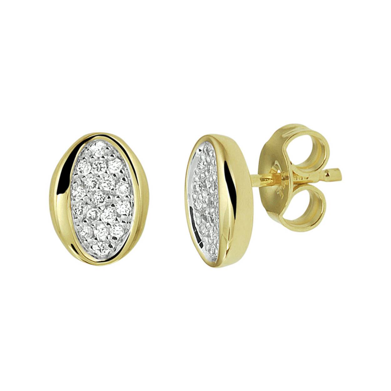 geelgouden oorstekers met diamant