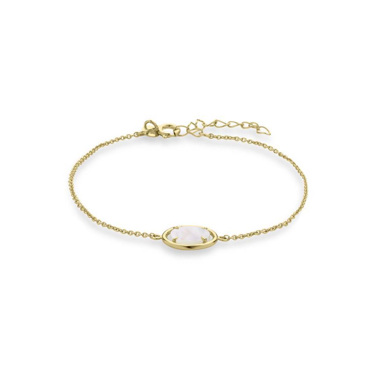 MOP coin in band bracelet | 8 mm wide | 17 + 3 cm
