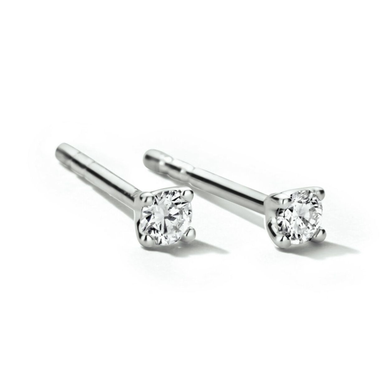 Witgoud oorknoppen diamant