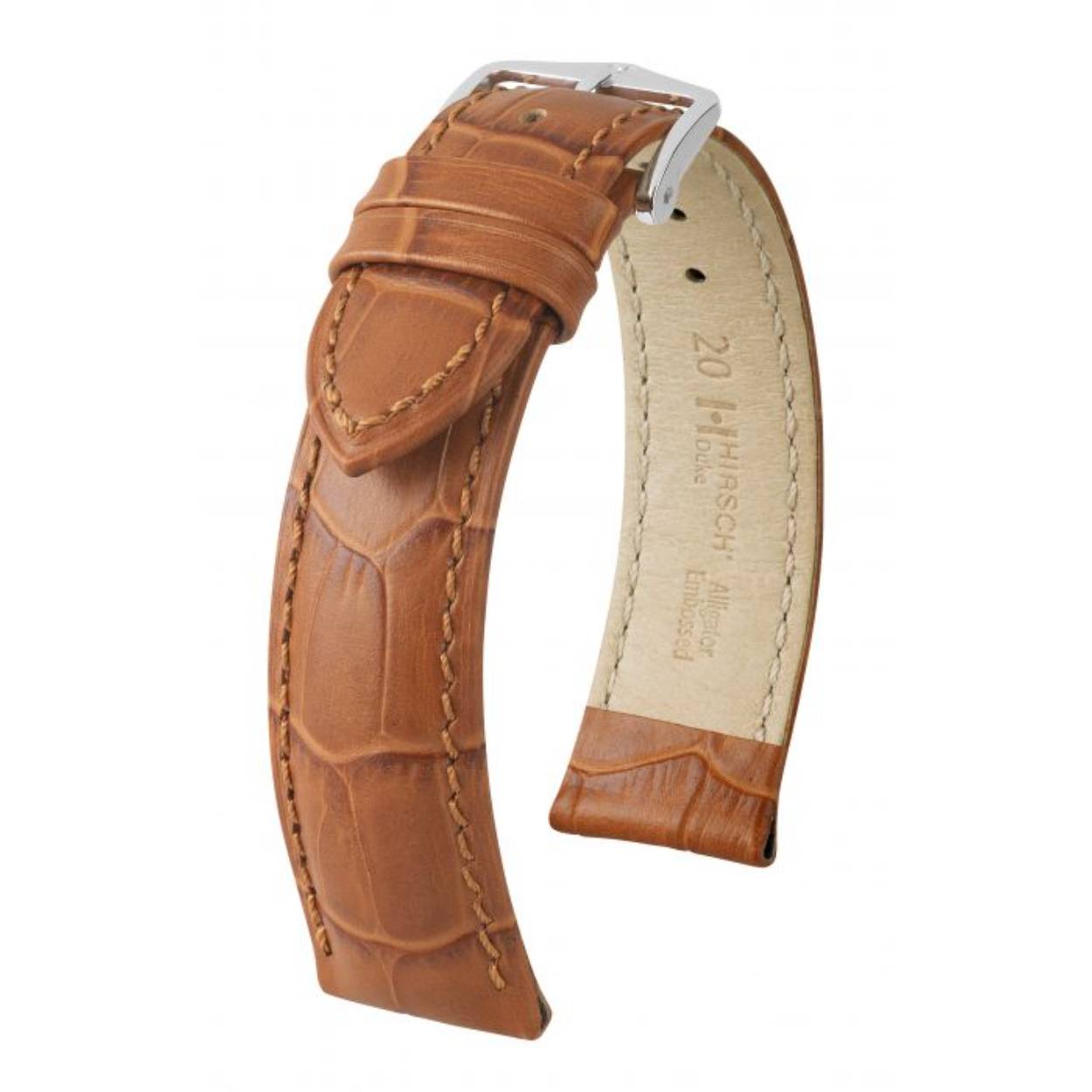 Onopvallend en toch buitengewoon: dat is DUKE, een lederen armband gemaakt van het fijnste Italiaanse kalfsleder. Dankzij de speciale afwerking met krokodillennerf heeft hij een unieke visuele impact. Andere bijzondere kenmerken zijn de halfmatte afwerking, de fijne ton sur ton doorgestikte naad en de opvallende reliëflijn op de armband en de bevestigingsringen.

De harmonieuze bekroning en het HIRSCH Softglove voeringleder zijn een garantie voor een uitstekend draagcomfort. Natuurlijk voegt de mooi gevormde gesp, gemaakt in de HIRSCH traditie, een speciale harmonieuze touch toe aan het totale effect. Kies uit een groot kleurenpalet de armband die bij uw stijl past.