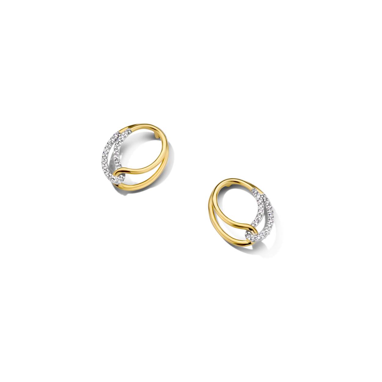 OOrbellen GG 18 kt  + 0.12ct briljant