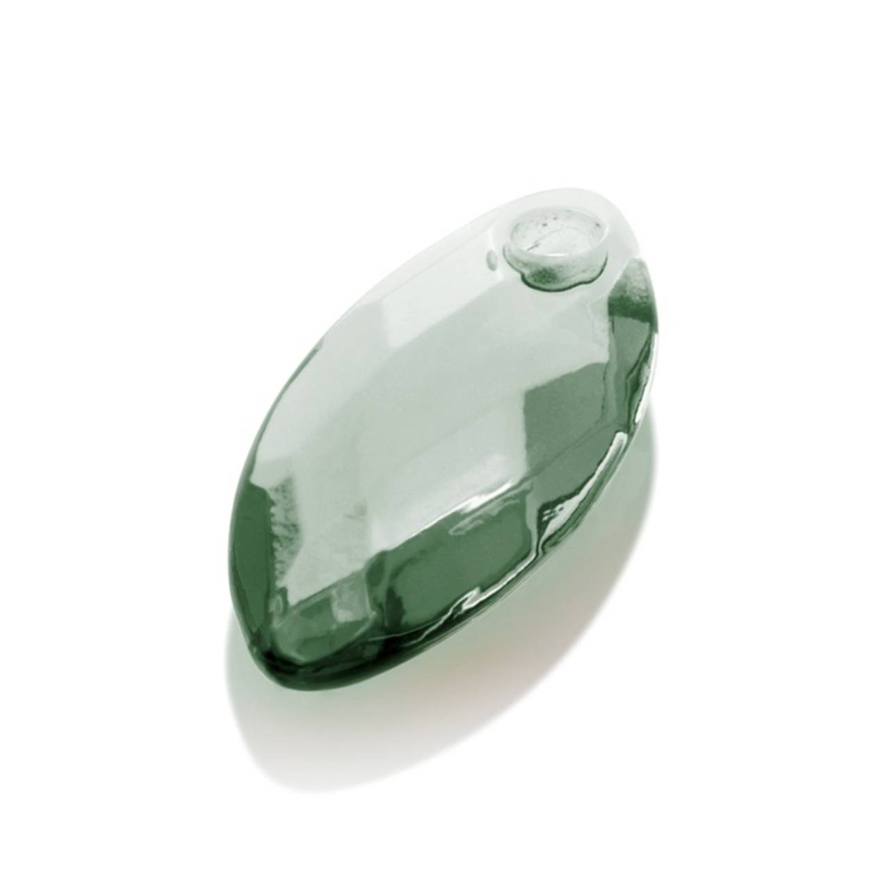 Pendant Gemstone - Facet Leaf Green Amethyst - 28mm