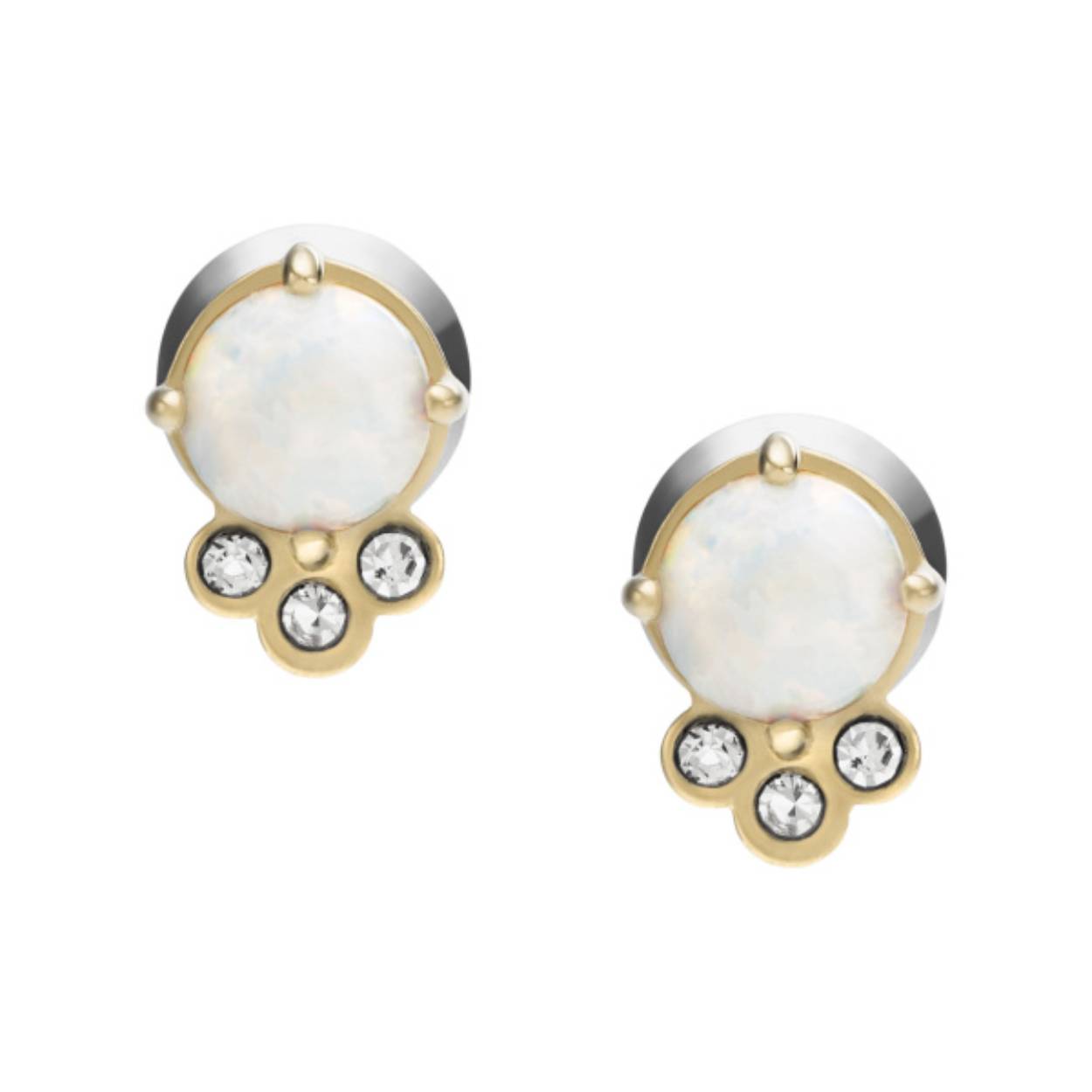 Fossil oorstekers gold plated 
