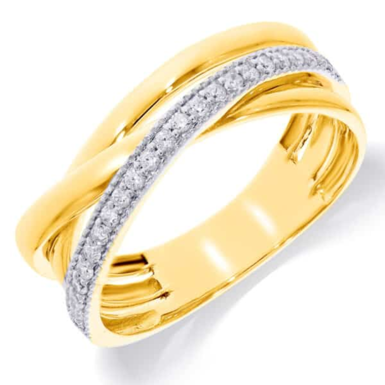 14Krt GGD Ring 23-0.18 Crt H SI mt 17.75