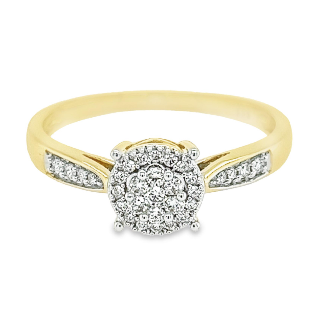 prachtige gouden damesring met 0,15 crt br