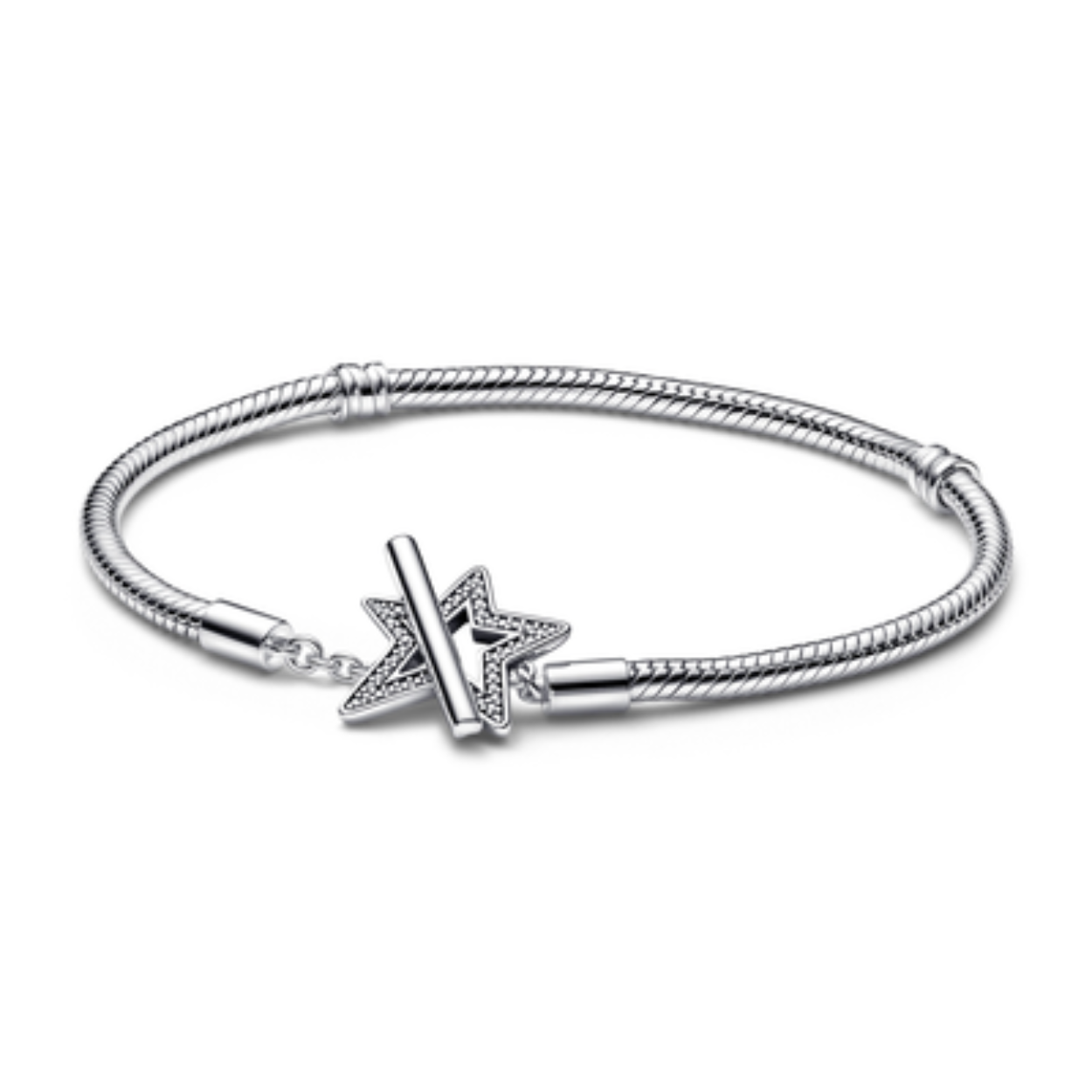 Pandora armband zilver Star Toggle zirconia 21cm