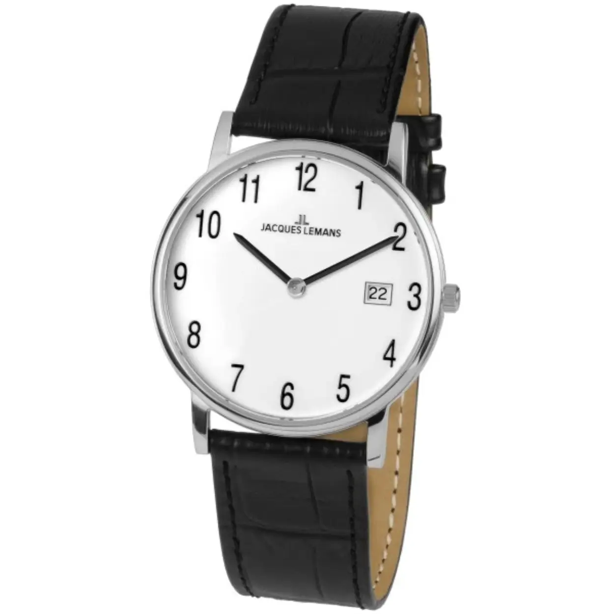 Dit dameshorloge is van het merk JACQUES LEMANS. Het is een horloge met een band gemaakt van lederen. De diameter van de kast is 39 mm.