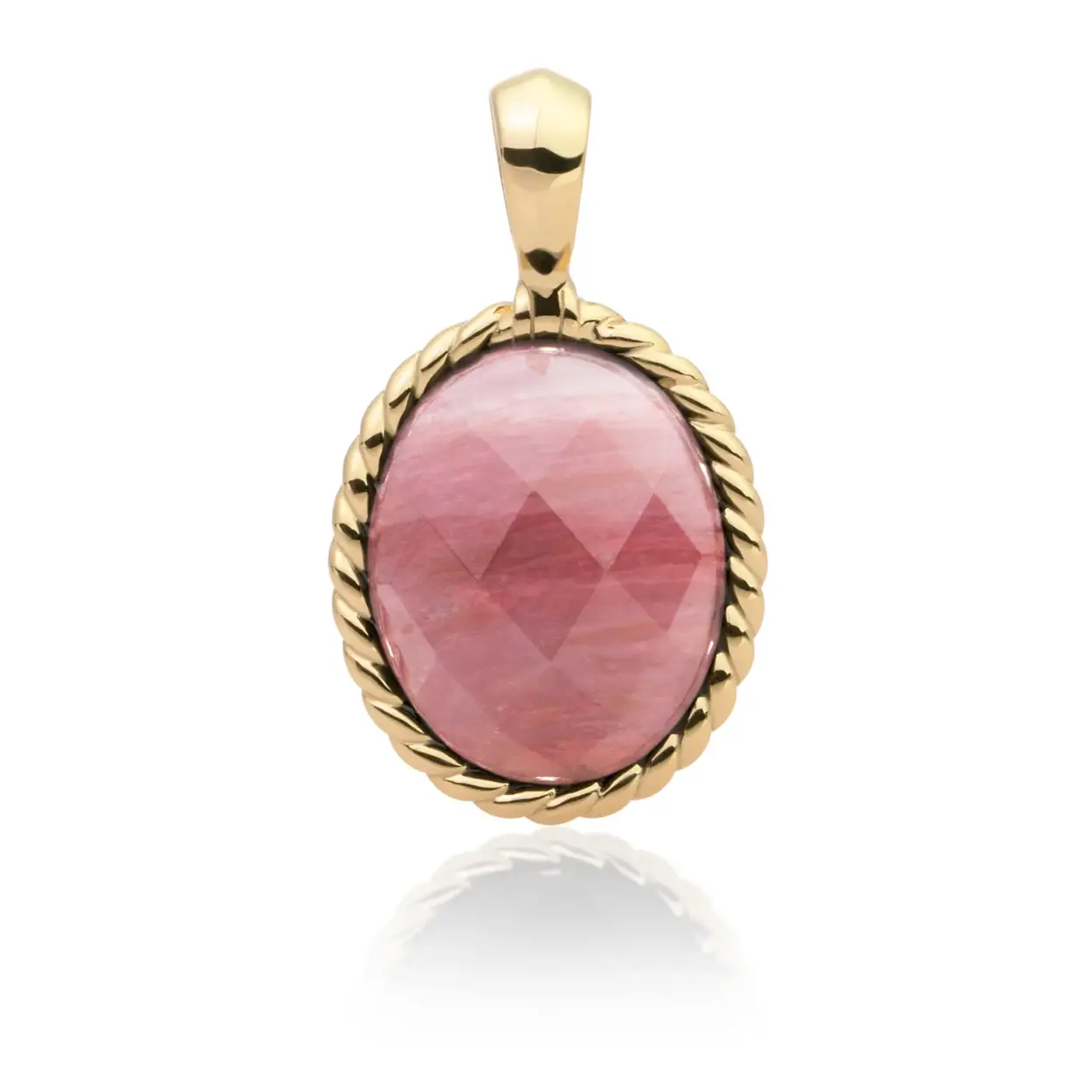 PINK RHODONITE TWIST AMULET