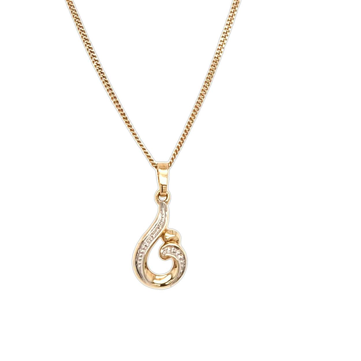 bicolor hanger met diamant