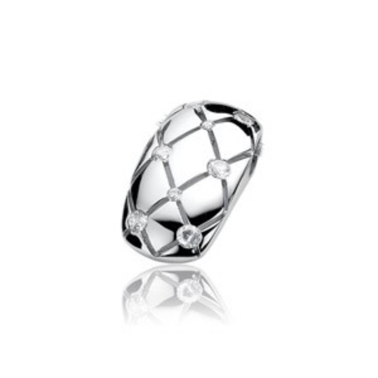 Zilveren Zinzi hanger zirkonia's