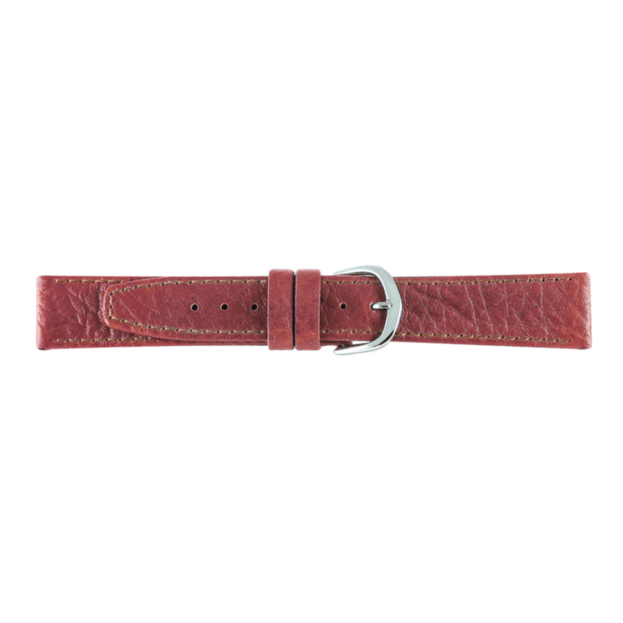 Horlogeband leder donkerbruin 10mm stiksel