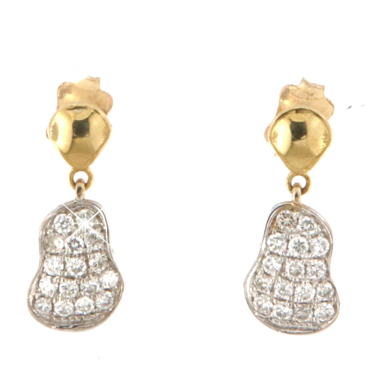Oorbellen 18 karaat met 0.42ct brijant in pavé zetting