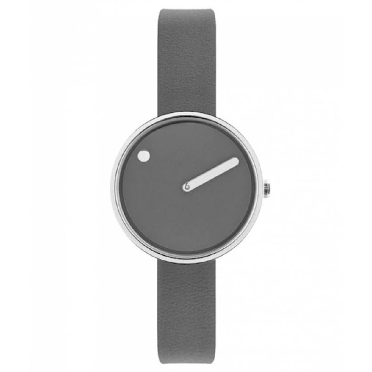 Picto horloge met leren band