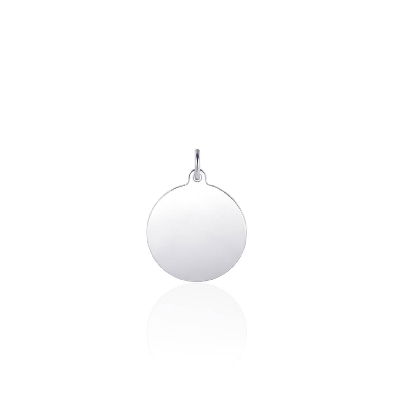 Zilveren hanger graveerplaat 12mm rond poli 