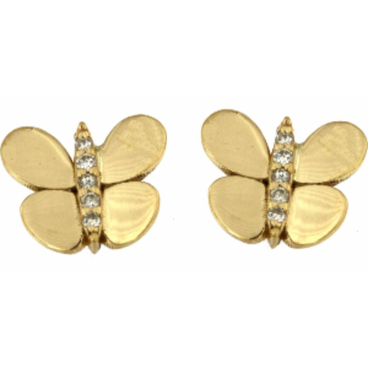 18 karaat oorbellen vlinders met 0.05ct briljant in center