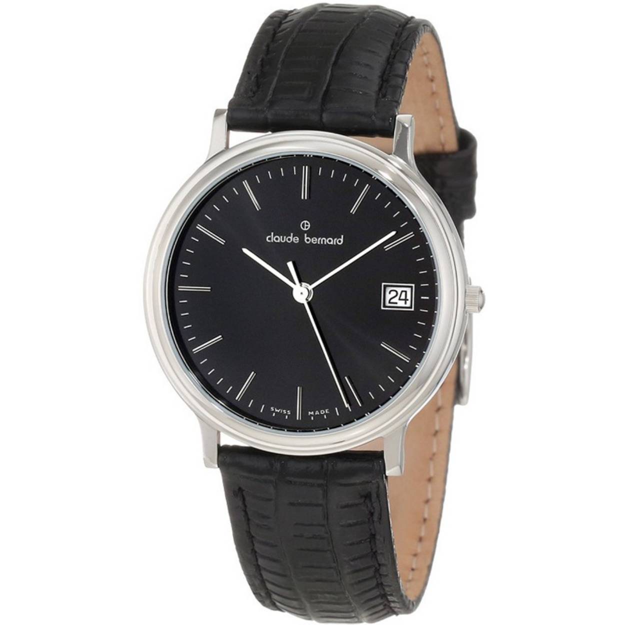 klassiek zwitsers horloge met datum en secondewijzer