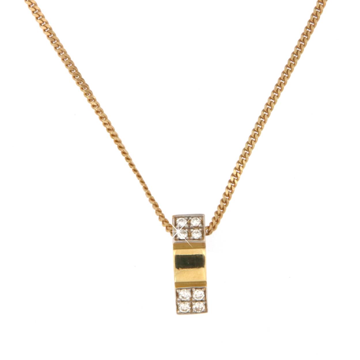 hanger in 18kt geel en wit goud met briljant 0.20ct
ketting is niet inbegrepen in de prijs