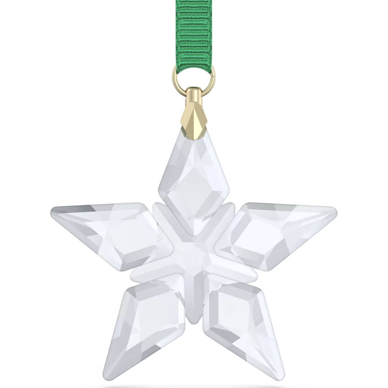 Haal dit betoverende Annual Edition Ornament Little Star in huis dat is geïnspireerd op de harmonie van natuur en wetenschap, en tot leven komt door de onmiskenbare savoir-faire en vakkundige precisie van Swarovski. Het heldere sterontwerp voor 2023 is vervaardigd met 97 facetten en hangt aan een stevig groen lint met accenten met een goudkleurige toplaag. Dit wonderschone ornament is ideaal om cadeau te doen aan een dierbare of om uw eigen interieur een schitterend accent te geven dat perfect bij de feestdagen past. Decoratieobject. Geen speelgoed. Niet geschikt voor kinderen jonger dan 15 jaar.