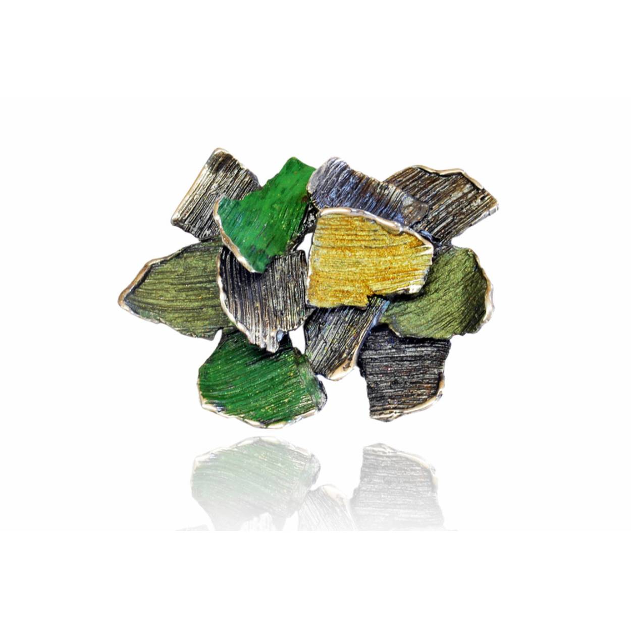 Arior Barcelona - Zilveren handgemaakte hanger met lichen-green pigment - 1172335XPU