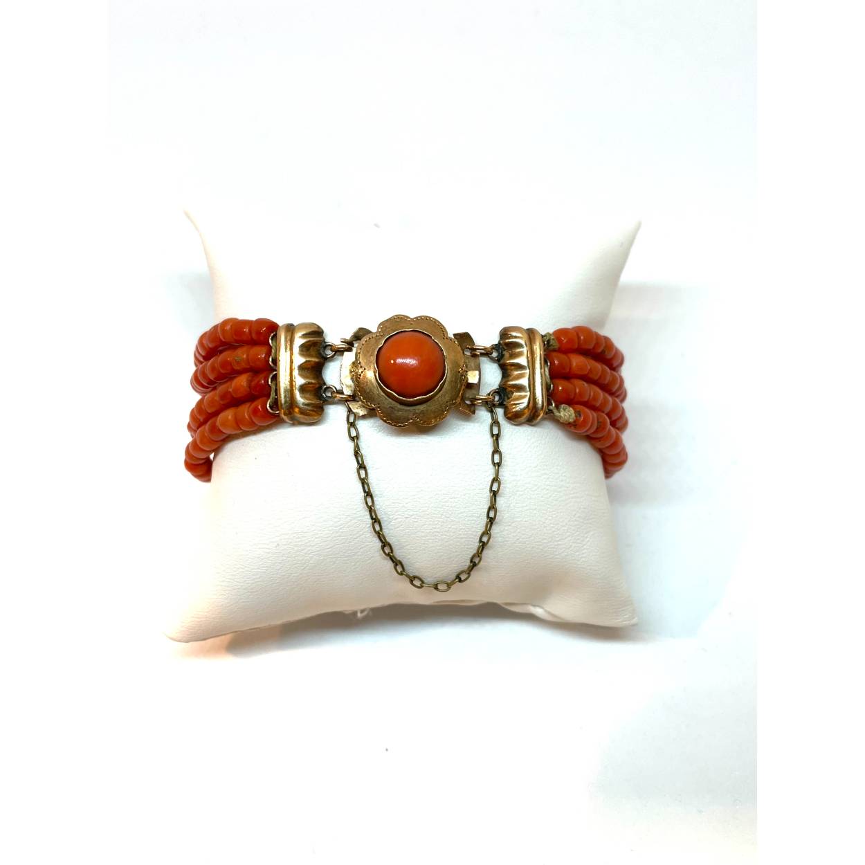 bloedkoraal armband met 14k goud slot