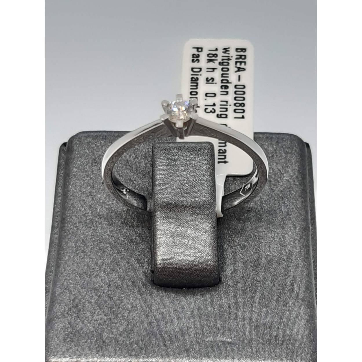 witgouden ring diamant 18k h si  0.13
