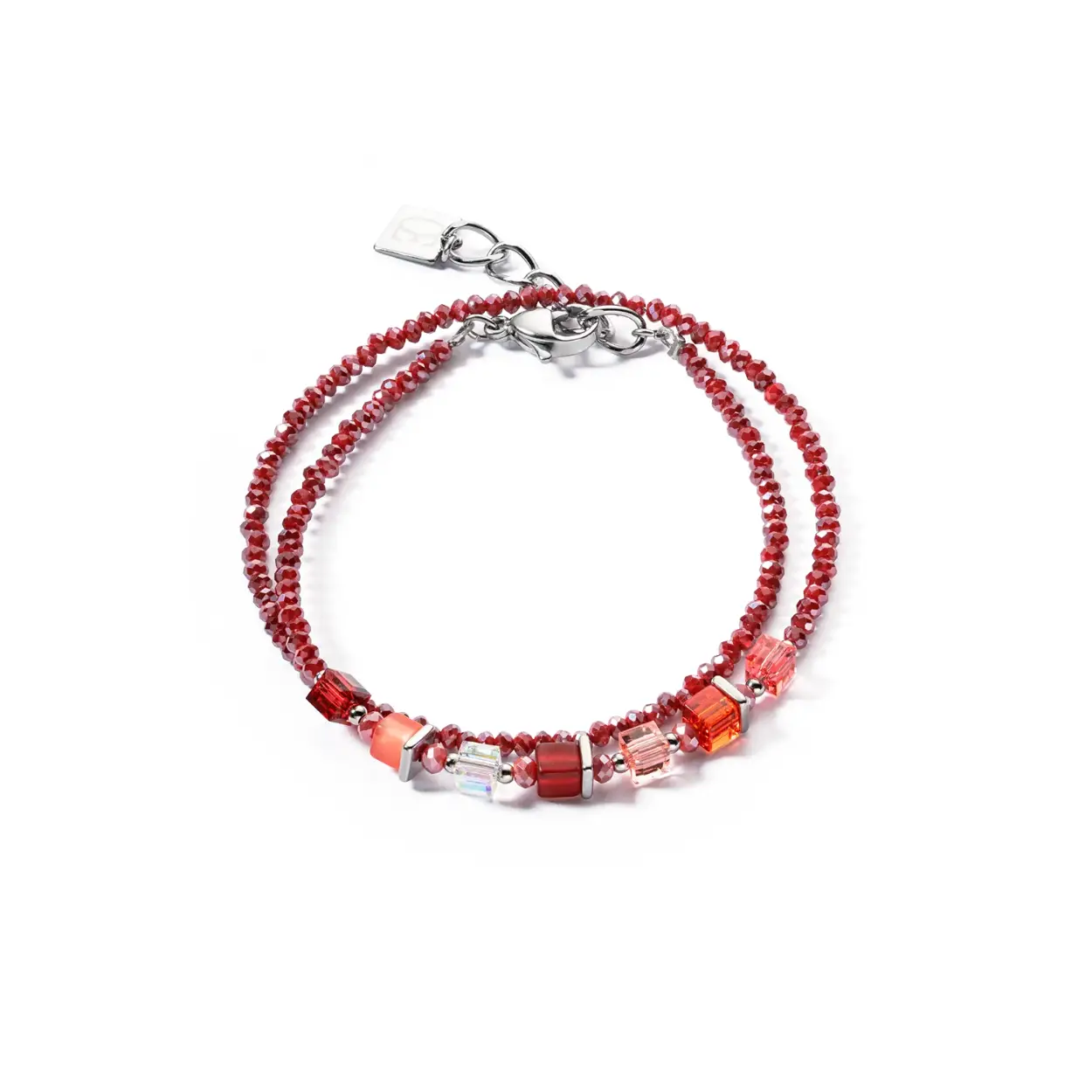 Voeg wat extra kleur toe aan uw outfit met deze dubbele armband van Coeur de Lion.

Handgemaakt uit Duitsland en vervaardigd met Swarovski kristal, synthetisch tijgeroog, geslepen glaskralen en edelstaal.

Bij aankoop van de armband krijgt u bijpassende oorknopjes cadeau, twv €39,-