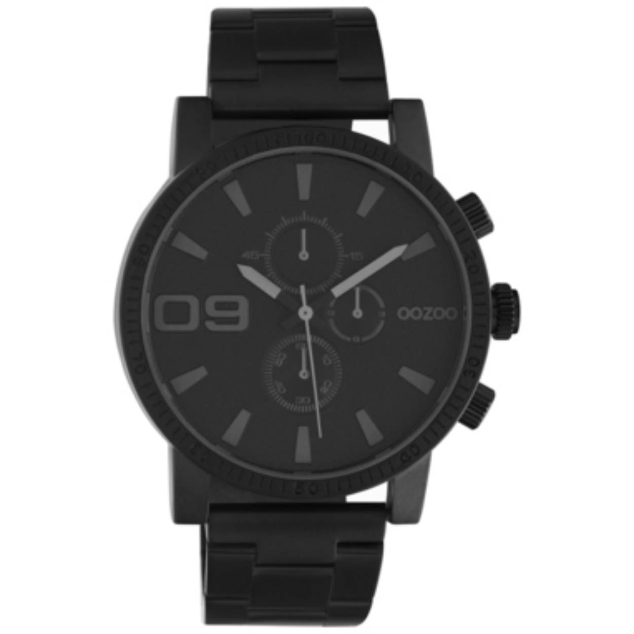 Merk	Oozoo
Categorie	Horloges
Artikelnummer	C10709
Collectie naam	Timepieces Collection
Diameter	45 mm
Dikte kast	8 mm
Doelgroep	Heren
Kastvorm	Rond
Kleur band	Zwart
Kleur kast	Zwart
Kleur wijzerplaat	Zwart
Materiaal Band	Edelstaal
Materiaal Kast	Edelstaal
Soort glas	Mineraal
Soort uurwerk	Quartz
Type	Trendy
Waterdichtheid	Waterresistant