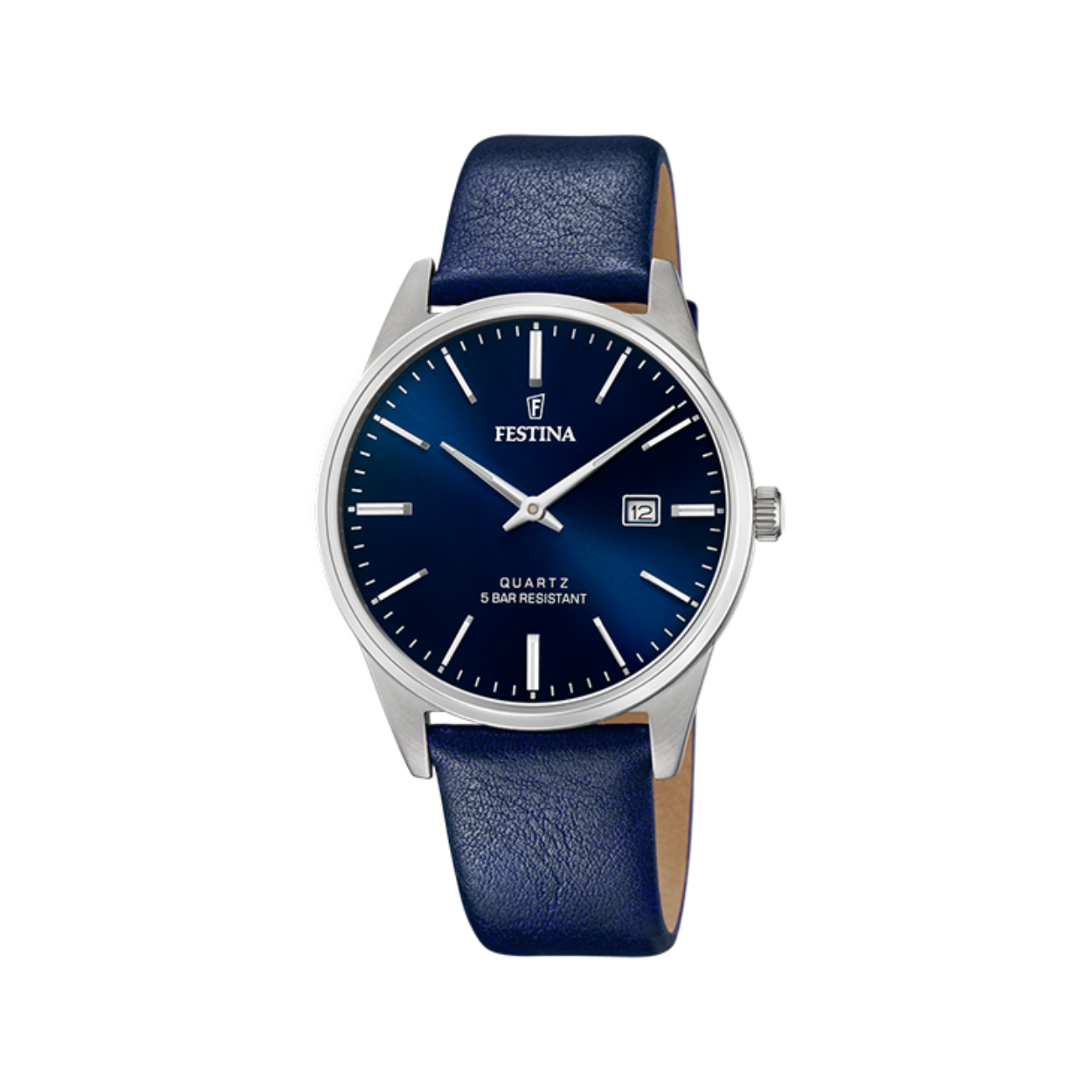 Festina uurwerk heren leder blauwe wijzerplaat