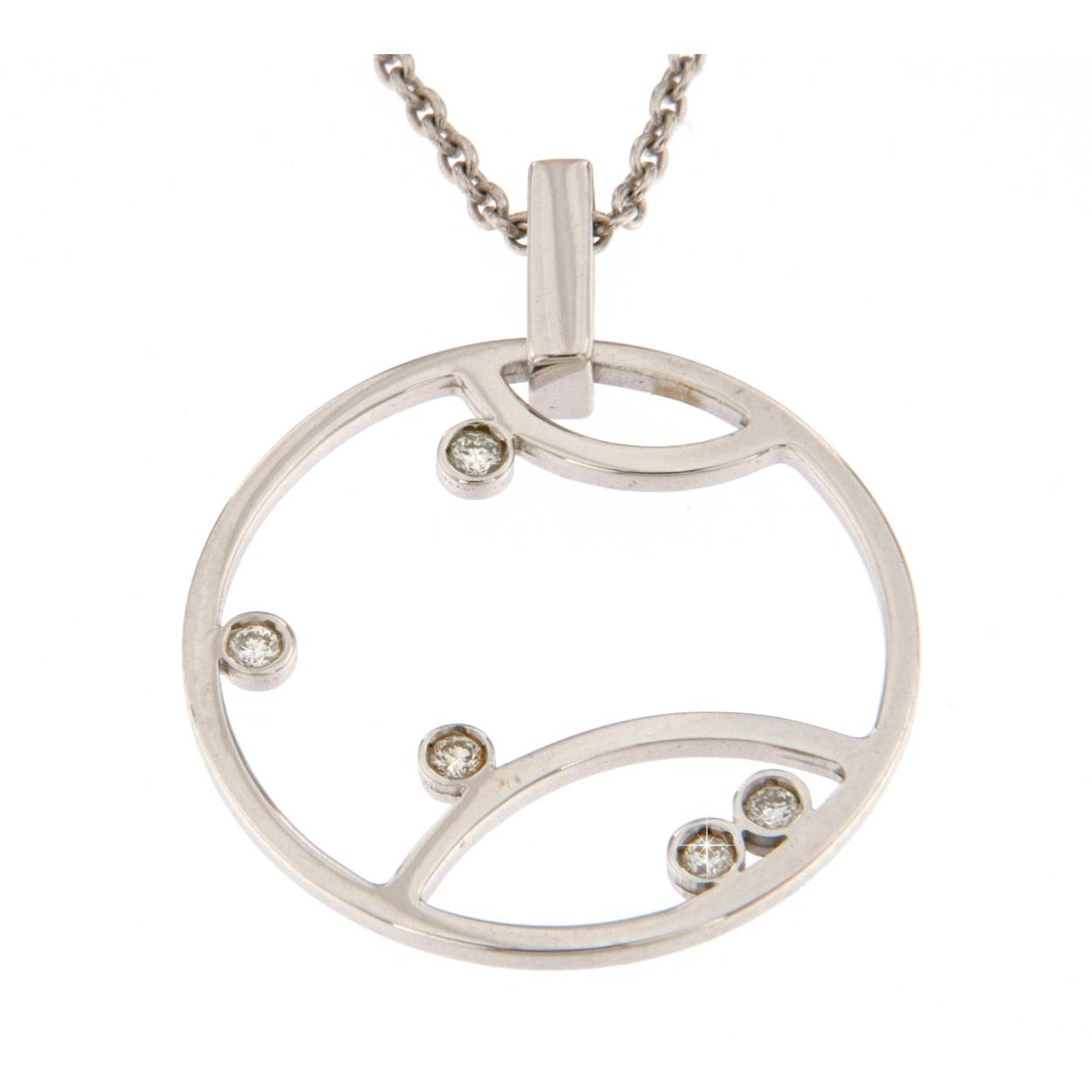 hanger in goud 18kt met diamant 0.10ct