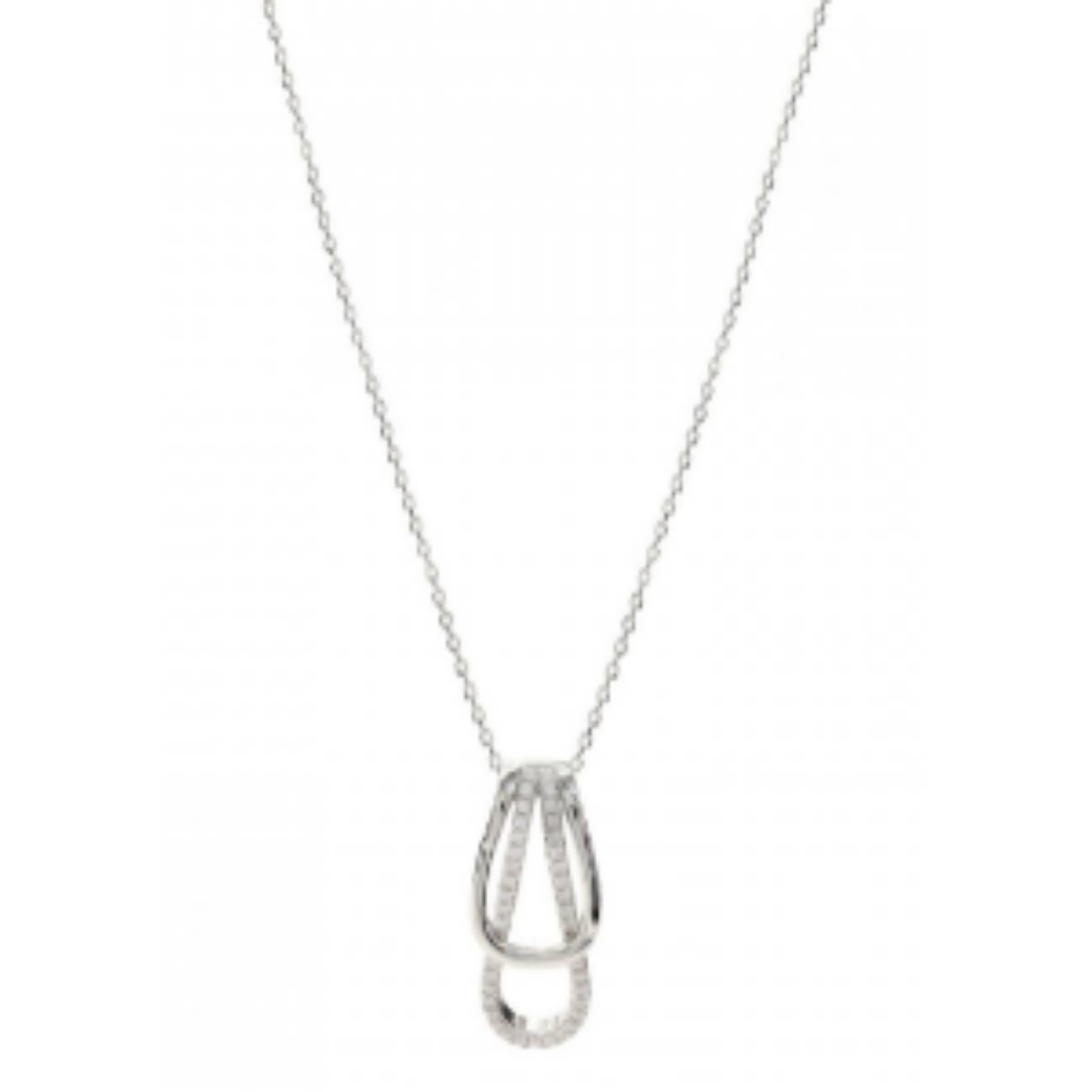 Zilveren collier met hanger en zirkonia