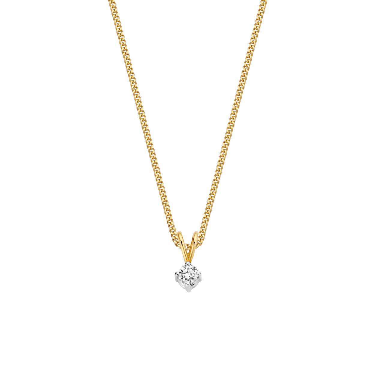 Gouden hanger diamant 0,10ct 