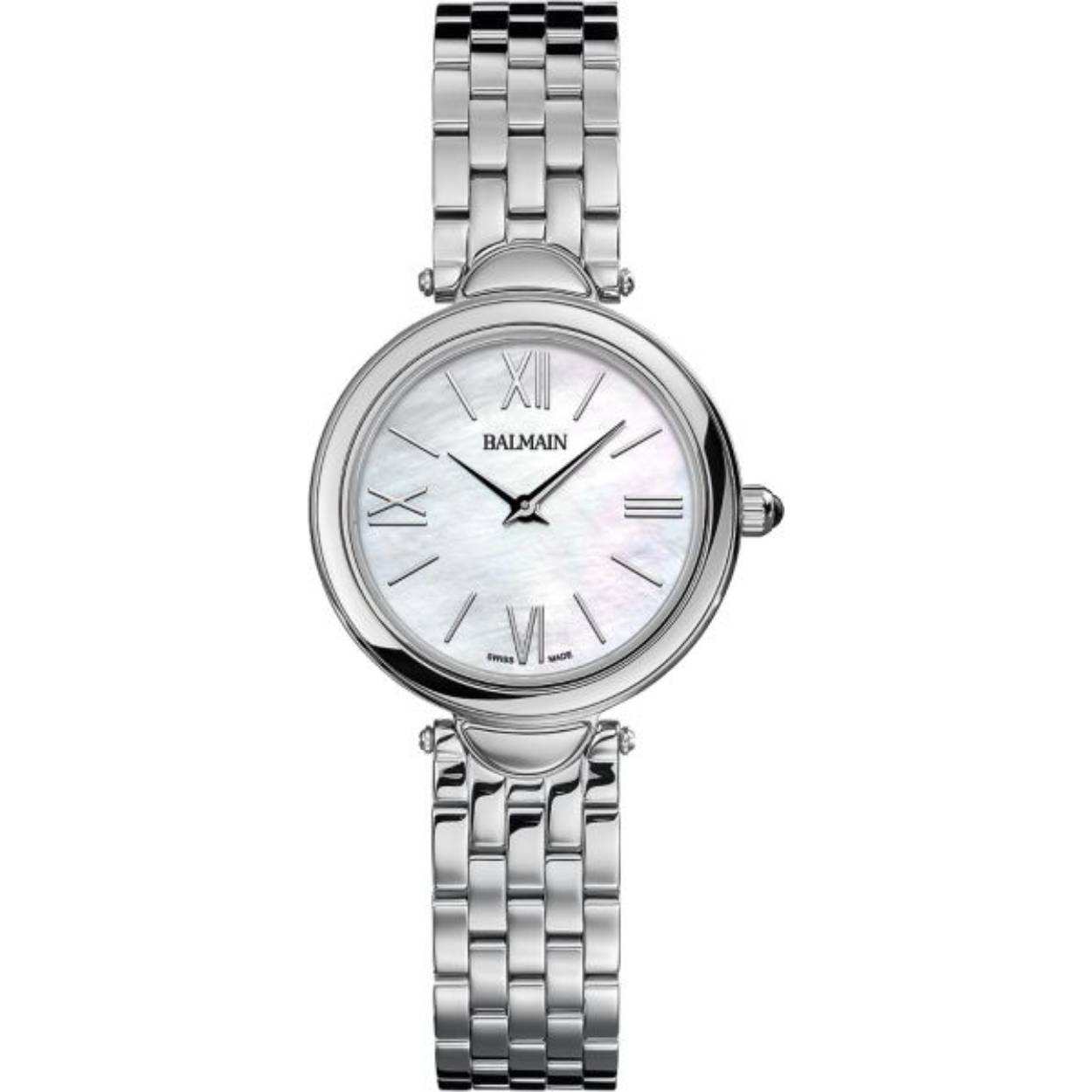 Dit Balmain horloge heeft een kast gemaakt van Roestvrijstaal met een diameter van 29 mm en is voorzien van een metalen band. In de kast bevindt zich een ETA kwaliteitsuurwerk en is afgewerkt met Saffierglas.

Het horloge is 3ATM. Dit betekent dat het horloge spatwaterdicht is.. Verder wordt het horloge geleverd met 2 jaar garantie.