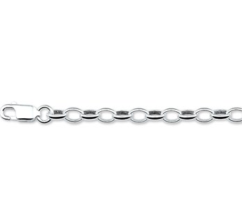 zilveren armband, jasseron met ovale schakels.  Deze armband is heel geschikt als bedelarmband voor kinderen.
