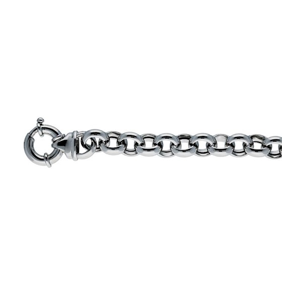 Jasseron armband zilver 104.1888.22. Lengte 22cm draaglengte is 20cm. Schakel is 12mm
Deze zilveren jasseron armband bestaat uit meerdere ronde schakels die naadloos op elkaar aansluiten en een mooi geheel vormen. Deze jasseron armband is  voorzien van een handige karabijnsluiting, waarmee u deze armband gemakkelijk om- en afdoet.