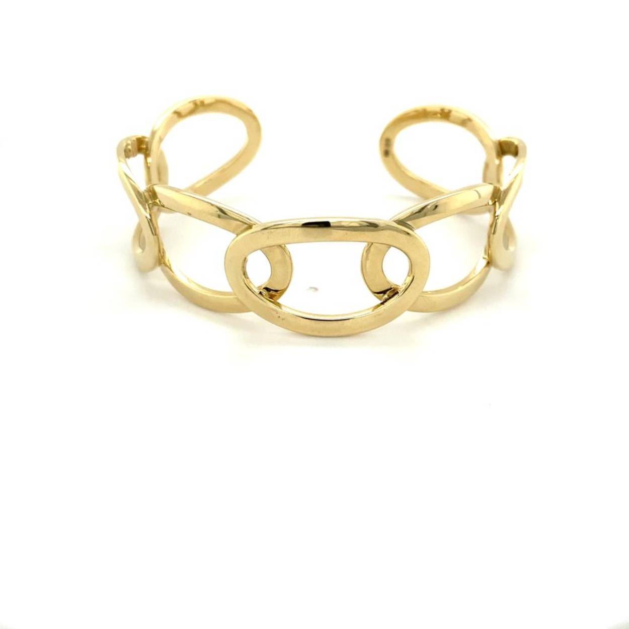 14k geelgoud fantasie klemarmband