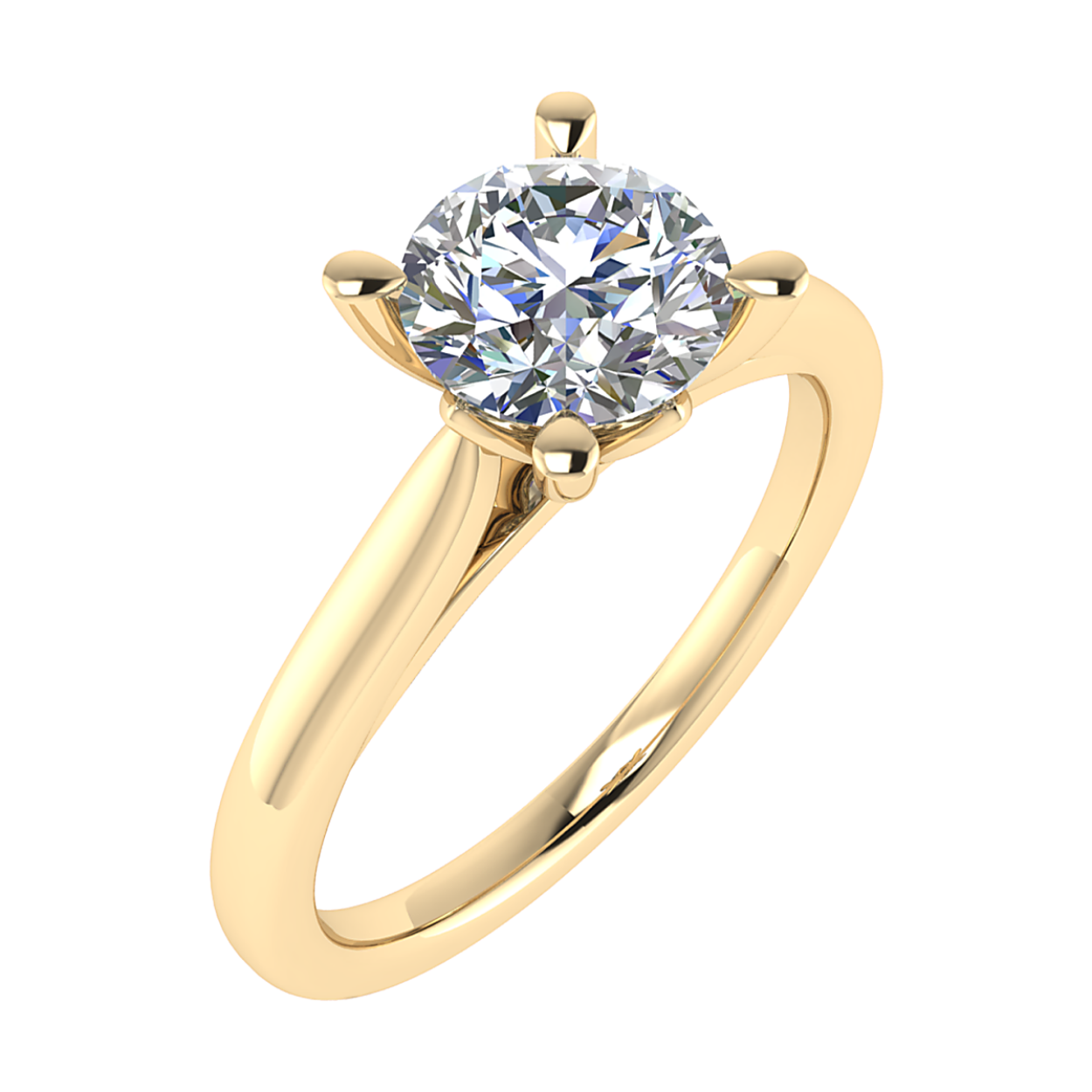 0,52 Carat Briljant Solitaire Lab Grown Diamanten Verlovingsringen in 14K Geel Goud - D /VS1
