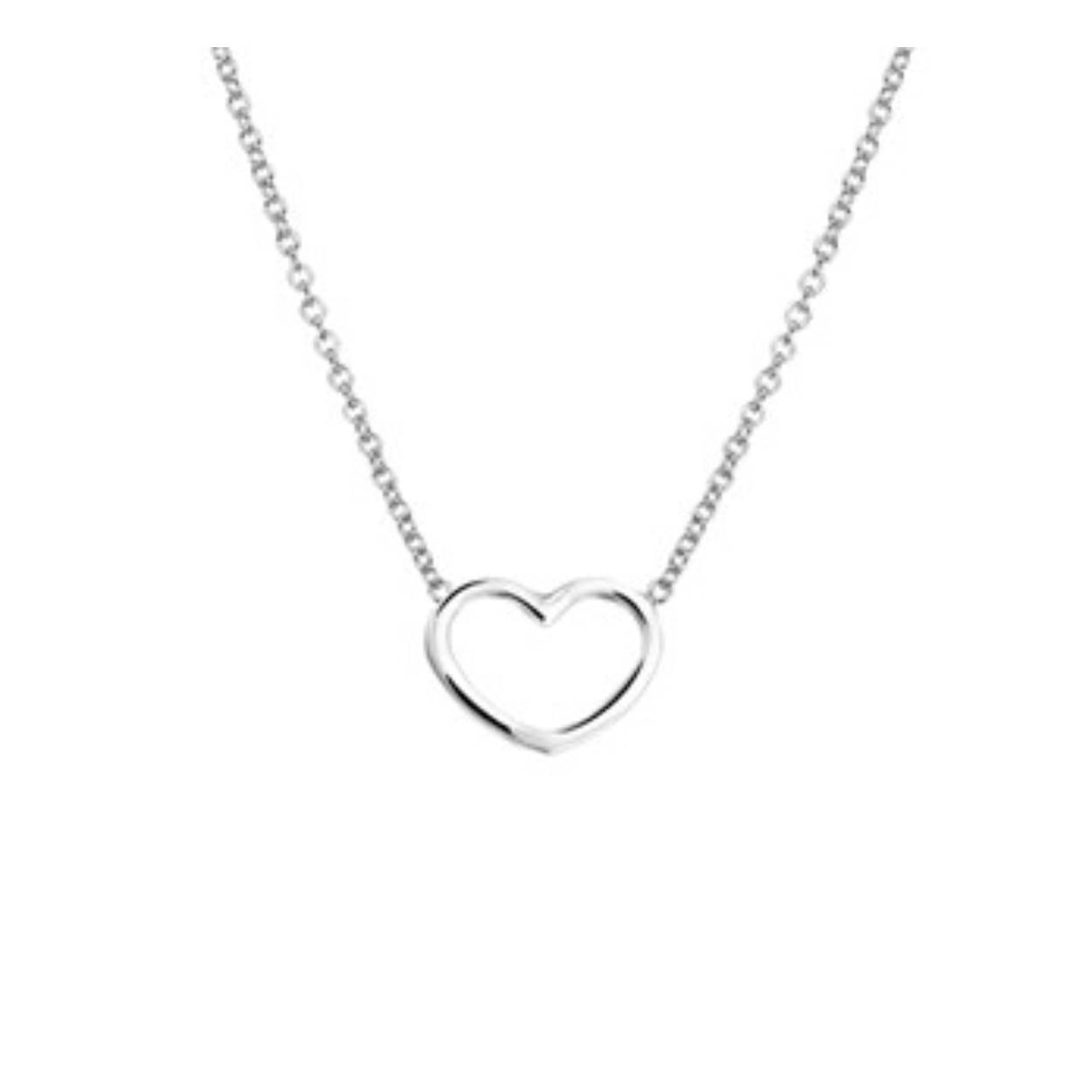 zilveren collier met open hartje 46cm