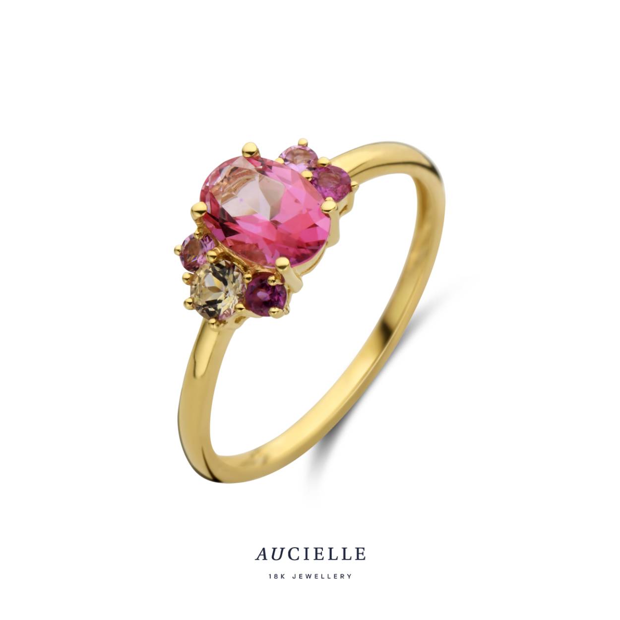 AuCielle Ring Goud 18k roze Topaas