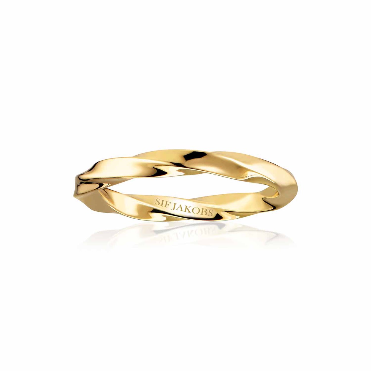 Ring made of 18 karat gold plated 925 Sterling silver polished surfaceRing measurements: Height 2,5 mm, thickness 2,5 mm