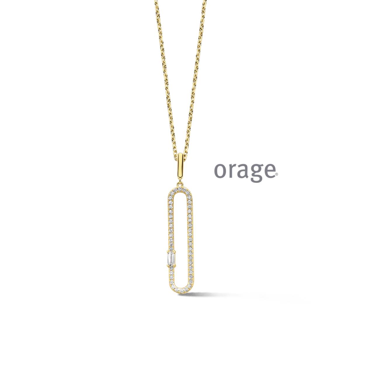 Vergulde ketting met hanger bezet met zirkoon
BA001
