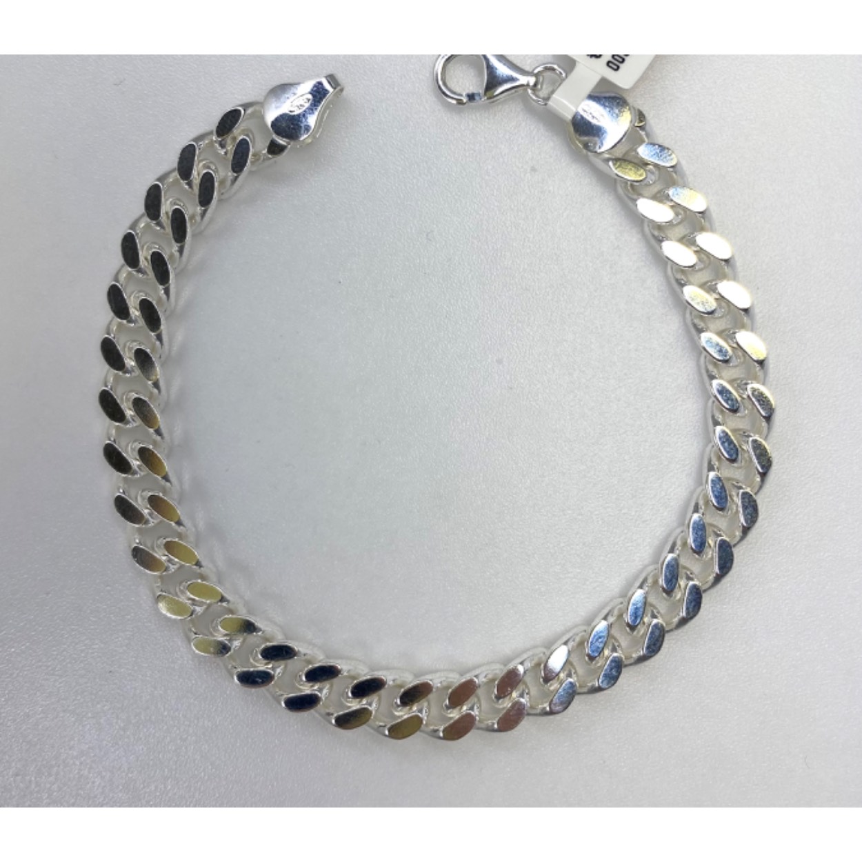 Zilver gourmet armband 21cm / 7 mm met karabijnsluiting